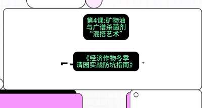 第4节：【替代方案】矿物油与广谱杀菌剂的&ldquo;混搭艺术&rdquo;，课程：《经济作物冬季清园&middot;实战防坑指南》#识农AI