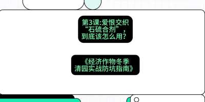 第3节：【核武药剂】爱恨交织的&ldquo;石硫合剂&rdquo;，到底该怎么用？，课程：《经济作物冬季清园&middot;实战防坑指南》#识农AI